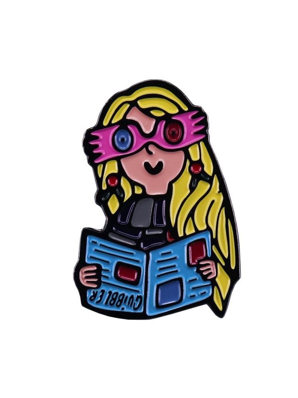Harry Potter Luna Lovegood Reading Enamel Pins 324-1